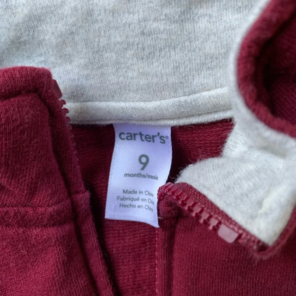 Carters zip up sweatshirt